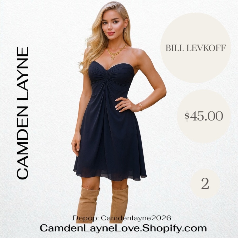 Bill Levkoff Midnight Strapless Dress